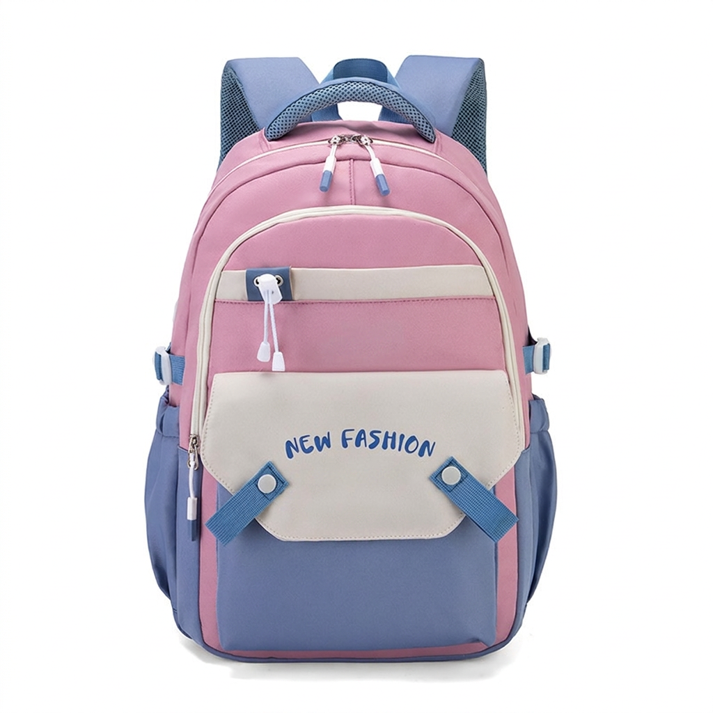 Skolryggsäck med färgkontrast