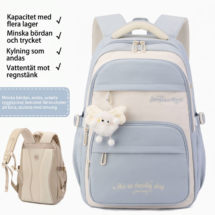 Skolryggsäcksset i tre delar med tecknat tryck