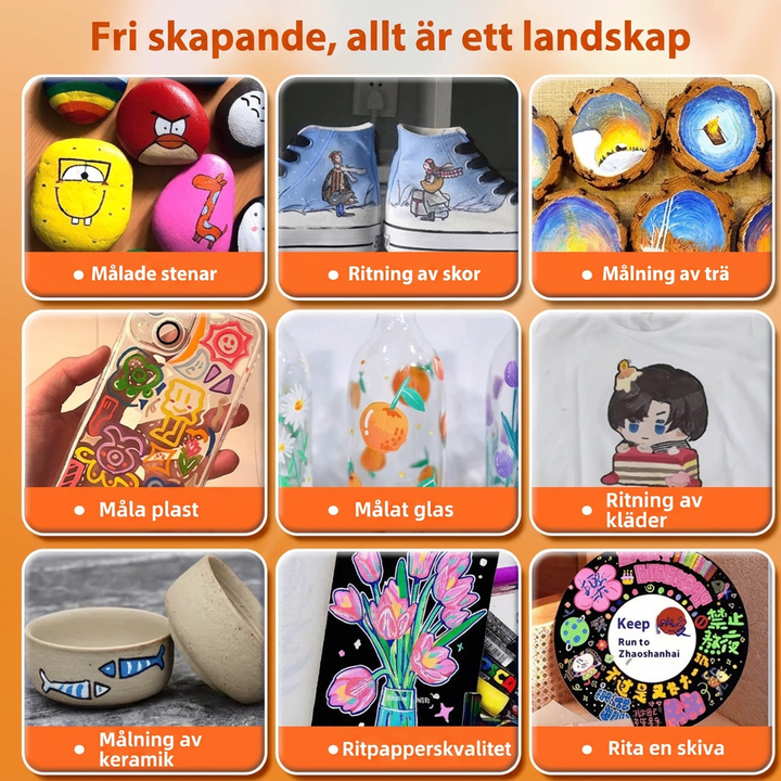 Sann Färg Akrylmålarpenna Färg Måla