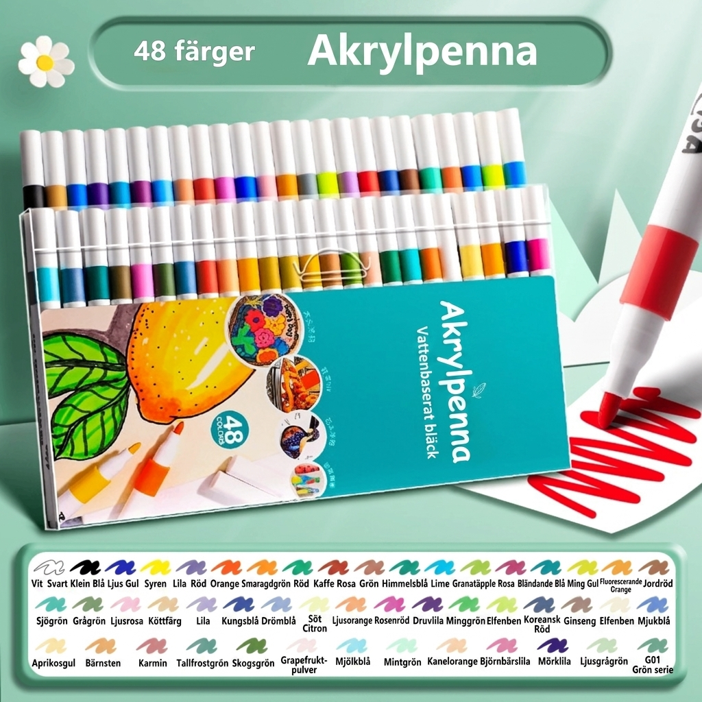 Sann Färg Akrylmålarpenna Färg Måla