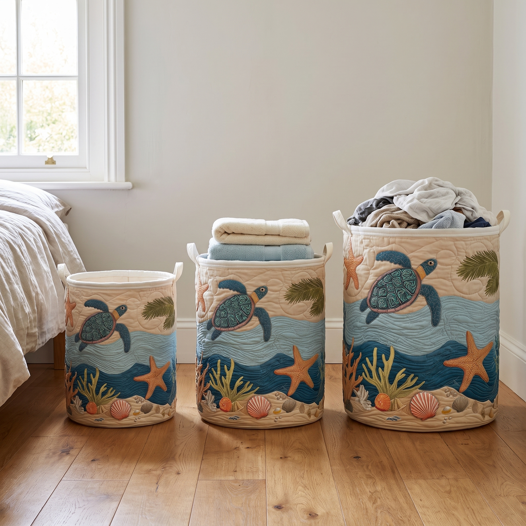 Quiltad tvättkorg med bärhandtag i segelduk, fristående tvättkorg i bomull och polyester