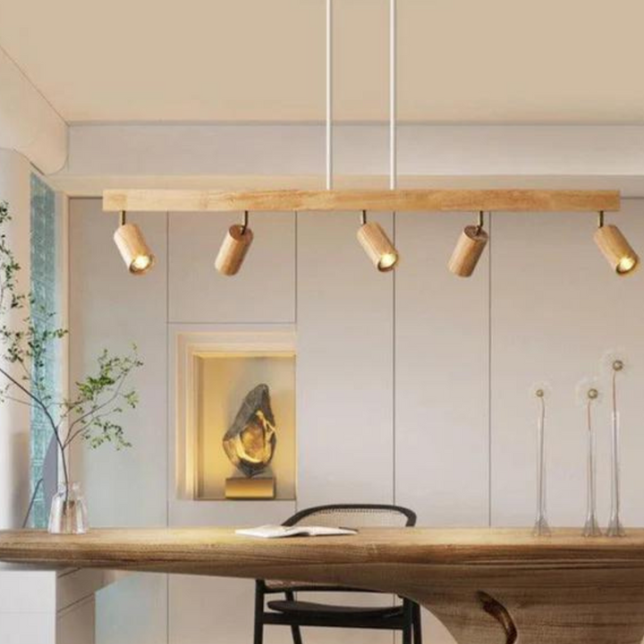 Justerbar taklampa i trä – EcoLux