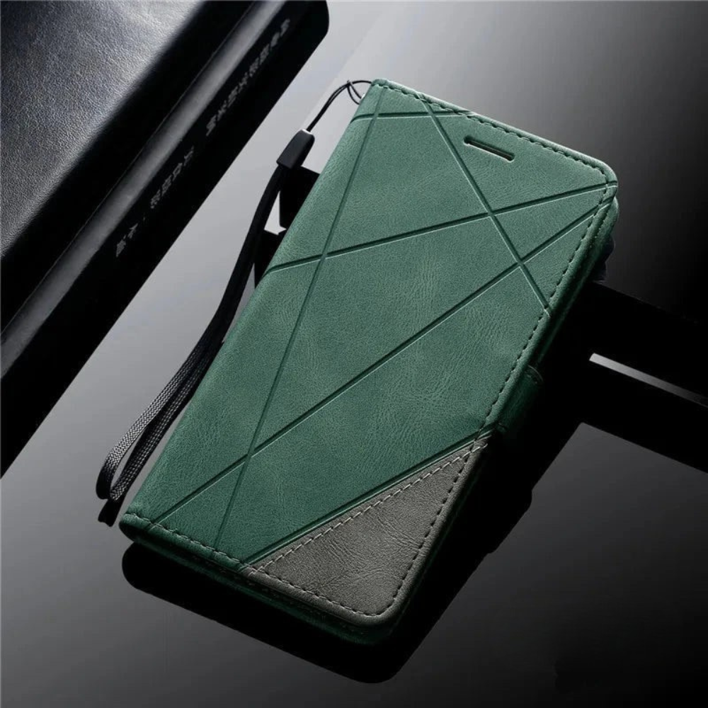 Vikbart läderfodral för smartphone