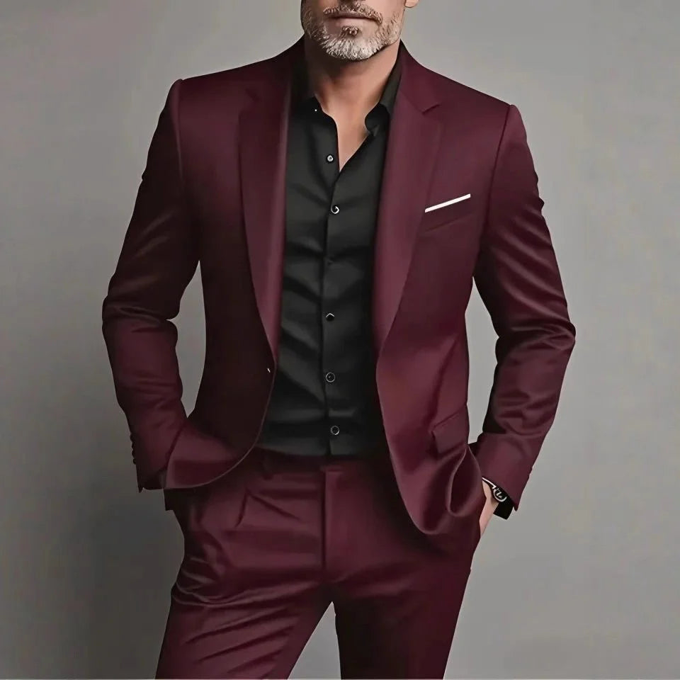 Kostymset för herr i slim fit - Kavaj och byxor business casual