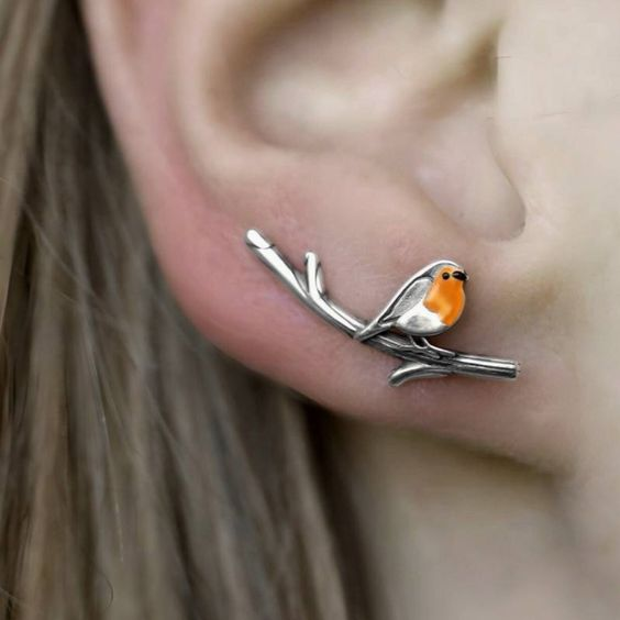 Vintage Birdie Silverörhängen.