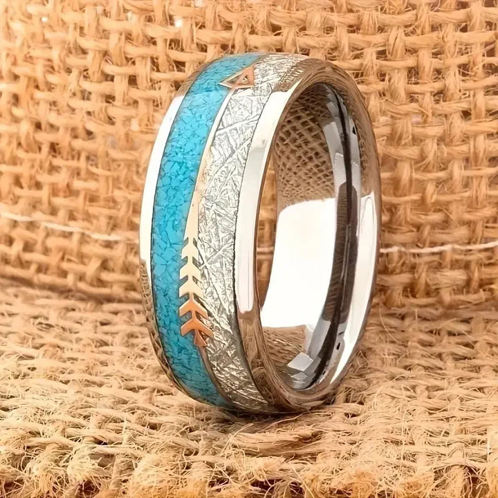 Elegant silverring med antik emaljfinish