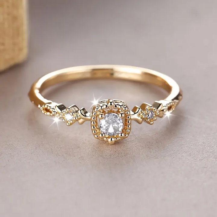 Vintage kristall ljus guldring