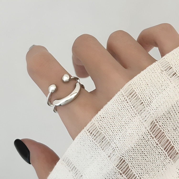 Justerbar smileyring - Minimalistisk, stapelbar statement-ring