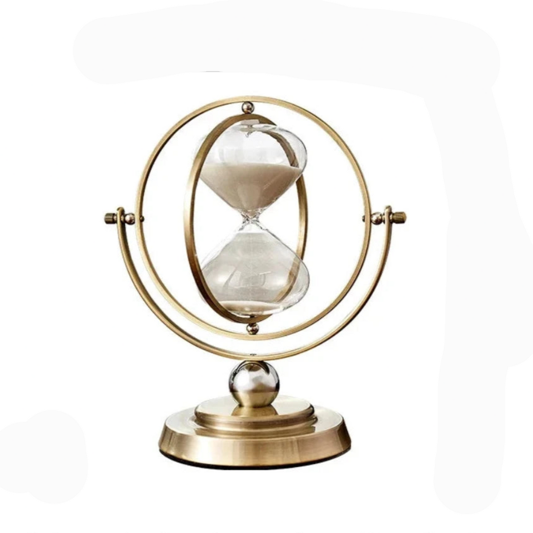 Exklusivt sandtimglas med elegant metallram