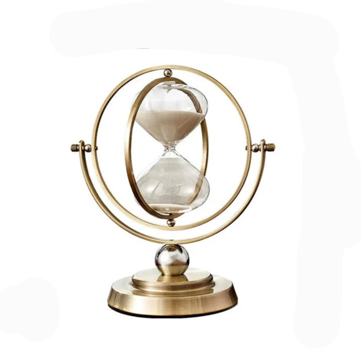 Exklusivt sandtimglas med elegant metallram