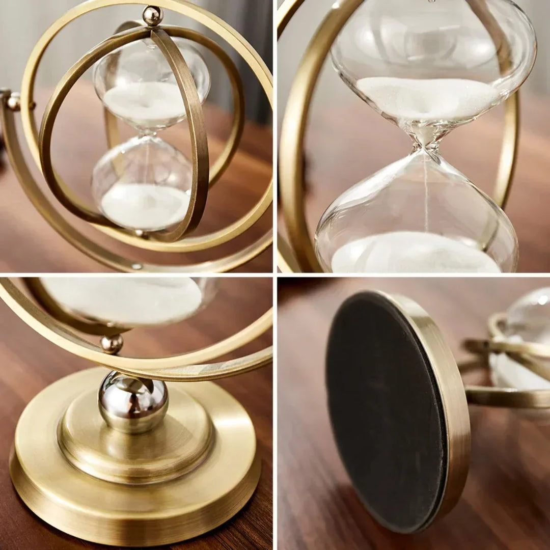 Exklusivt sandtimglas med elegant metallram