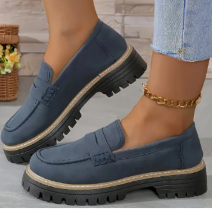 Ortopediska loafers för dam med dämpat fotvalvsstöd
