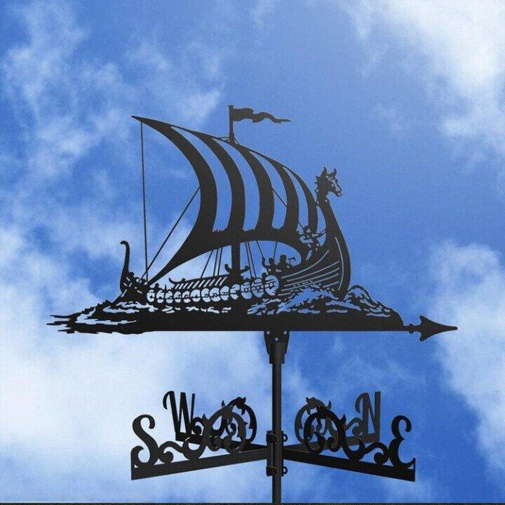 Vindflöjel i metall med djursiluett för dekoration av trädgård och tak