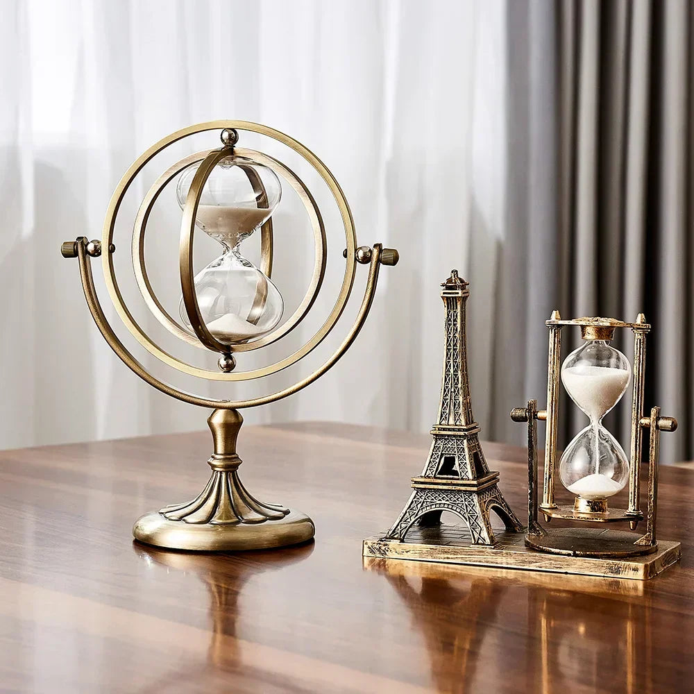 Exklusivt sandtimglas med elegant metallram