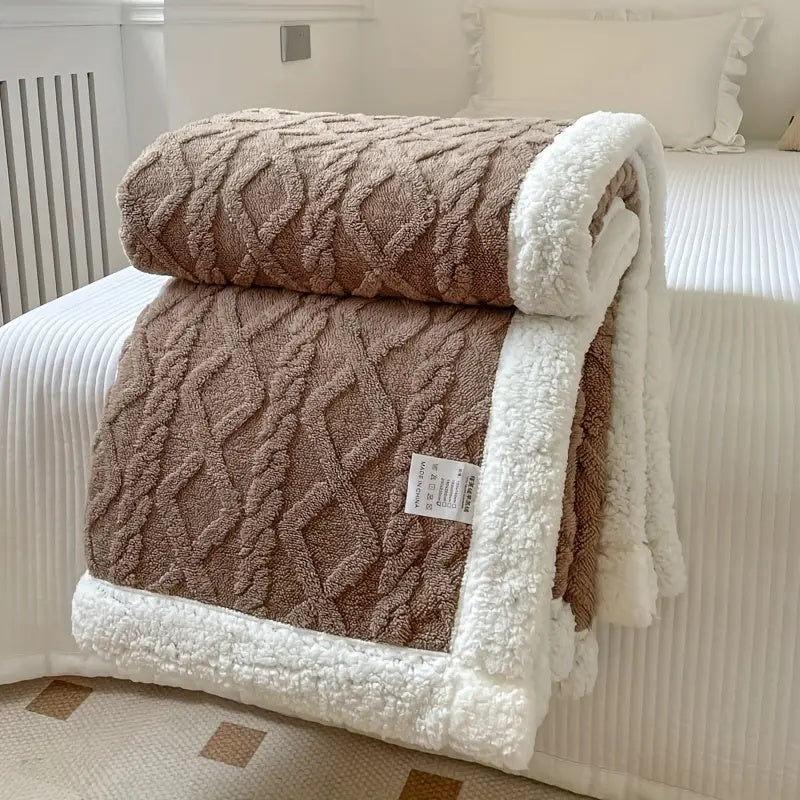 Ylellinen Sherpa-peitto kaksipuolisella mukavuudella