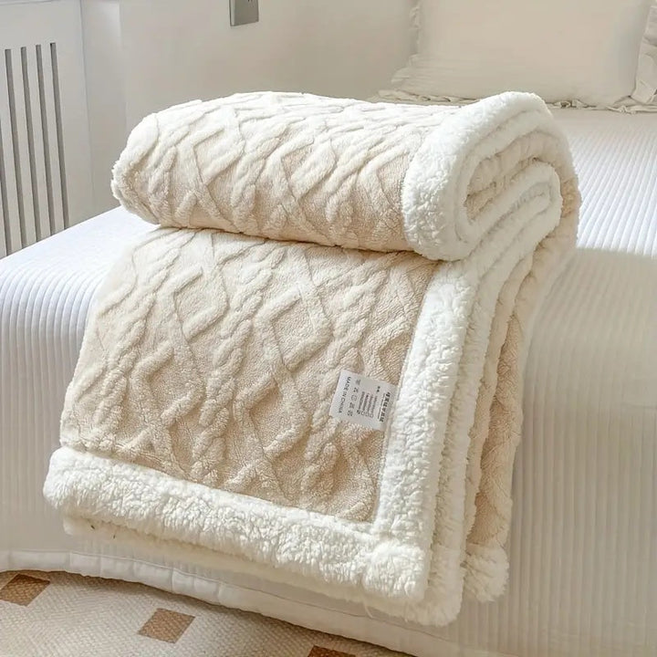 Ylellinen Sherpa-peitto kaksipuolisella mukavuudella
