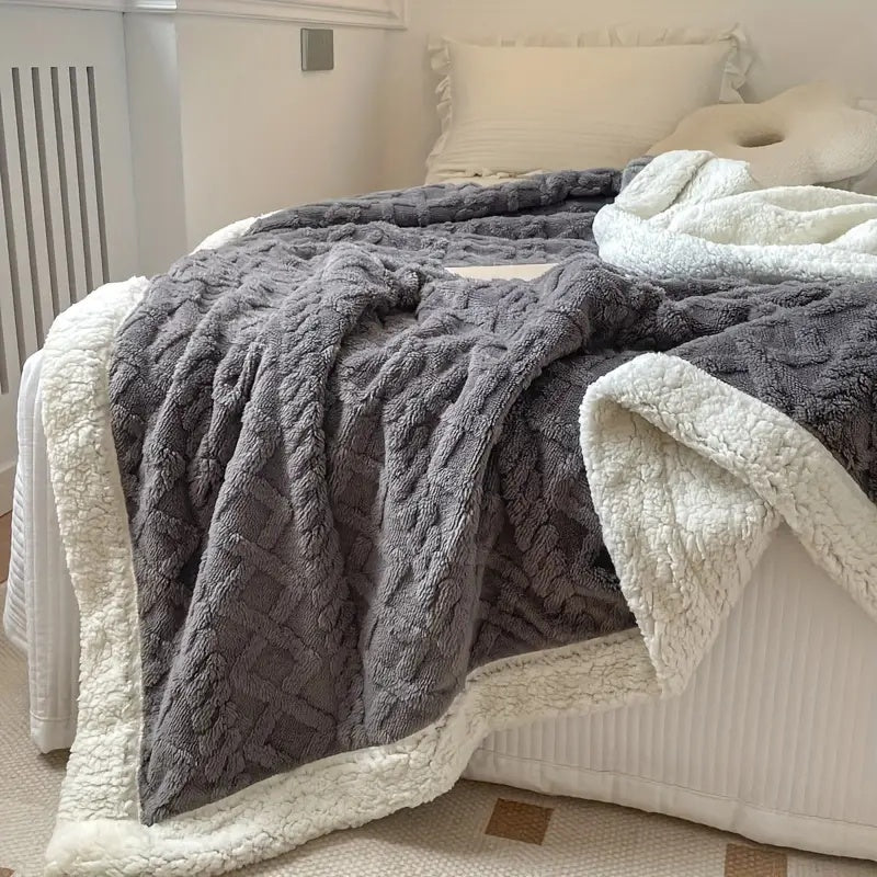 Ylellinen Sherpa-peitto kaksipuolisella mukavuudella