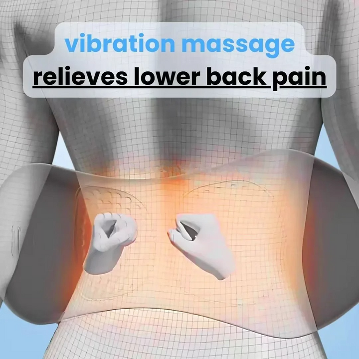 Ryggmassageapparat med värme och vibration, ländryggsstöd för ischiaslindring, ländryggssmärta och hållningskorrigering – 3-i-1 hemterapi