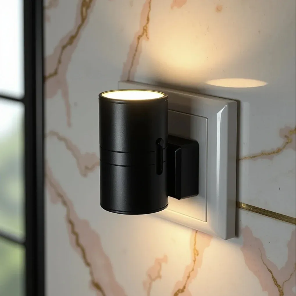 Nattlampa i Bauhaus-design - dimbart LED-ljus