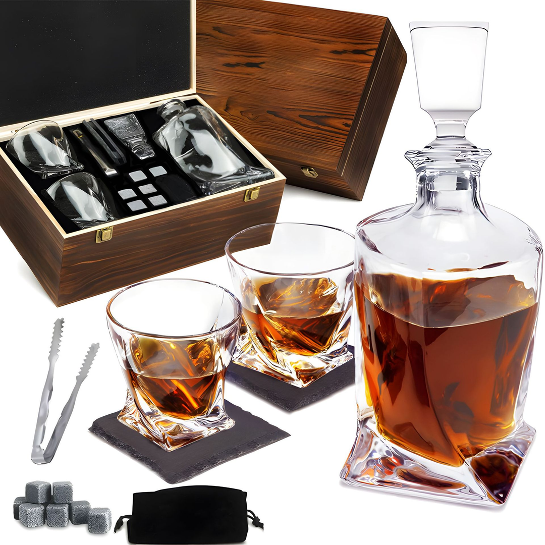 Lyxig karaff- och glasset av kristall – WhiskeyWave