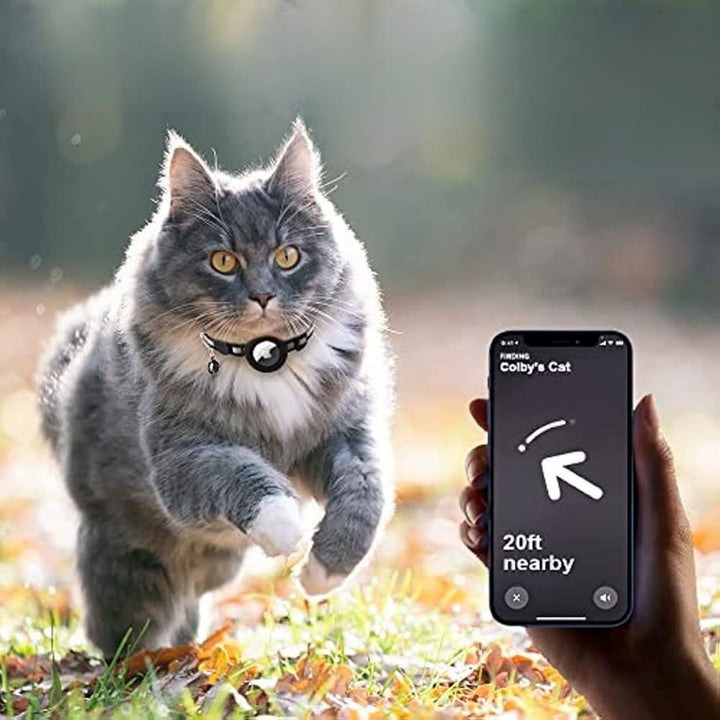 Justerbart katthalsband med GPS och reflex
