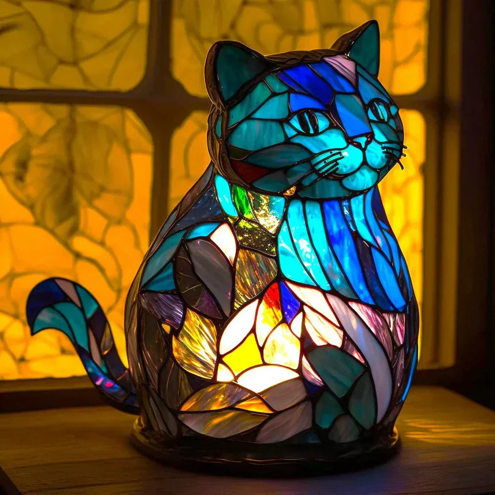 Djurlampa i konstnärlig mosaikglas – färg och stämning i hemmet