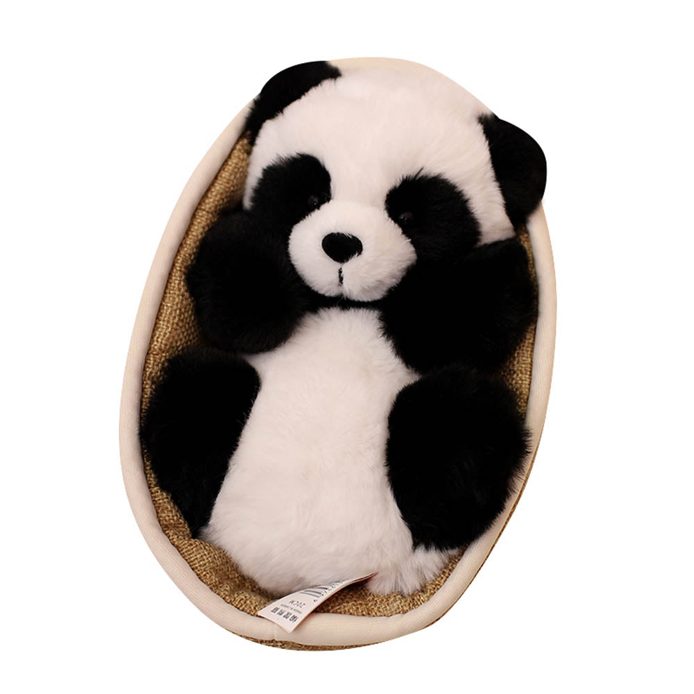 Pandagosedjur med löstagbar korg – mjuk fyllning & dekoration – 20 cm