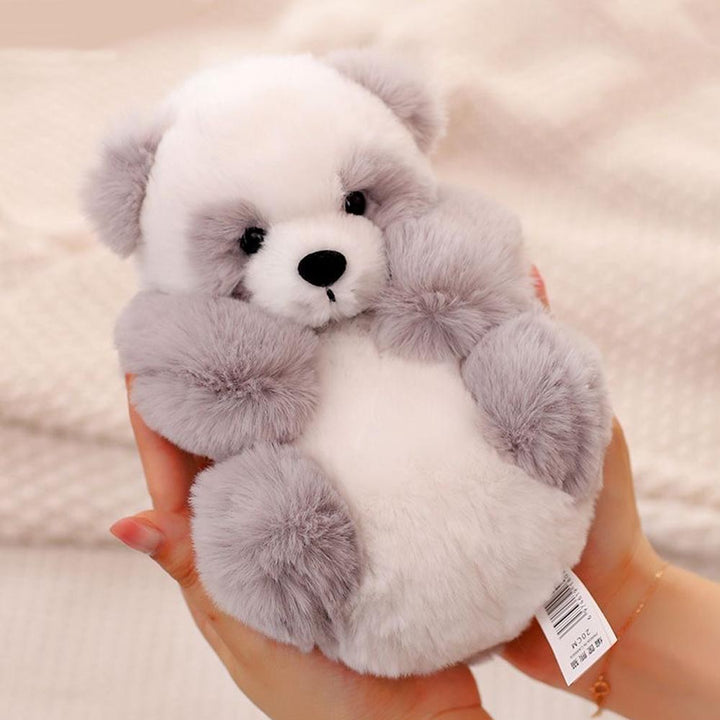 Pandagosedjur med löstagbar korg – mjuk fyllning & dekoration – 20 cm