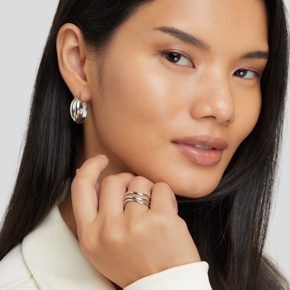 Elegant skiktad ring i silver