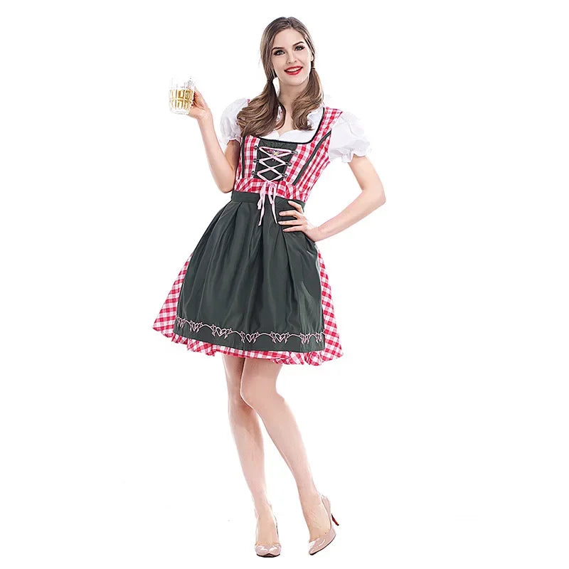 Klassiskt dirndlklänningsset för dam för Oktoberfest – traditionellt polyester