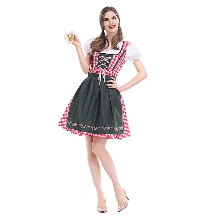 Klassiskt dirndlklänningsset för dam för Oktoberfest – traditionellt polyester
