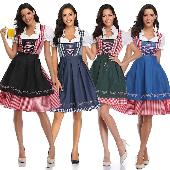 Klassiskt dirndlklänningsset för dam för Oktoberfest – traditionellt polyester