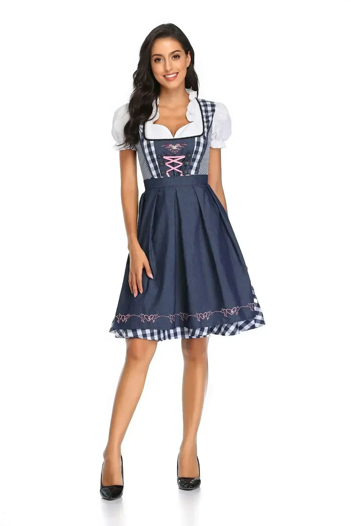 Klassiskt dirndlklänningsset för dam för Oktoberfest – traditionellt polyester