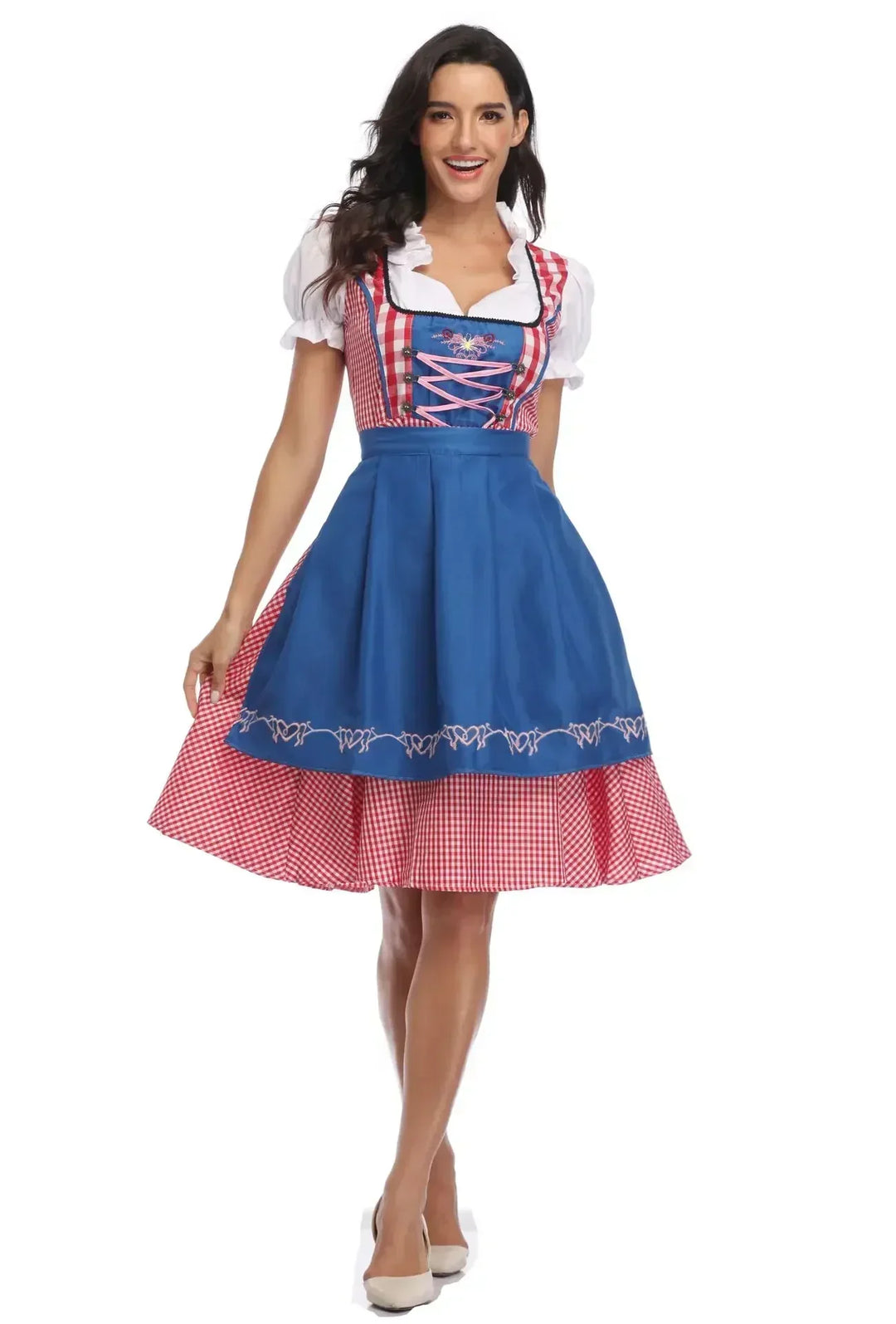 Klassiskt dirndlklänningsset för dam för Oktoberfest – traditionellt polyester