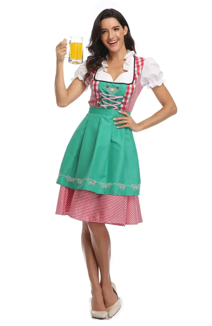 Klassiskt dirndlklänningsset för dam för Oktoberfest – traditionellt polyester