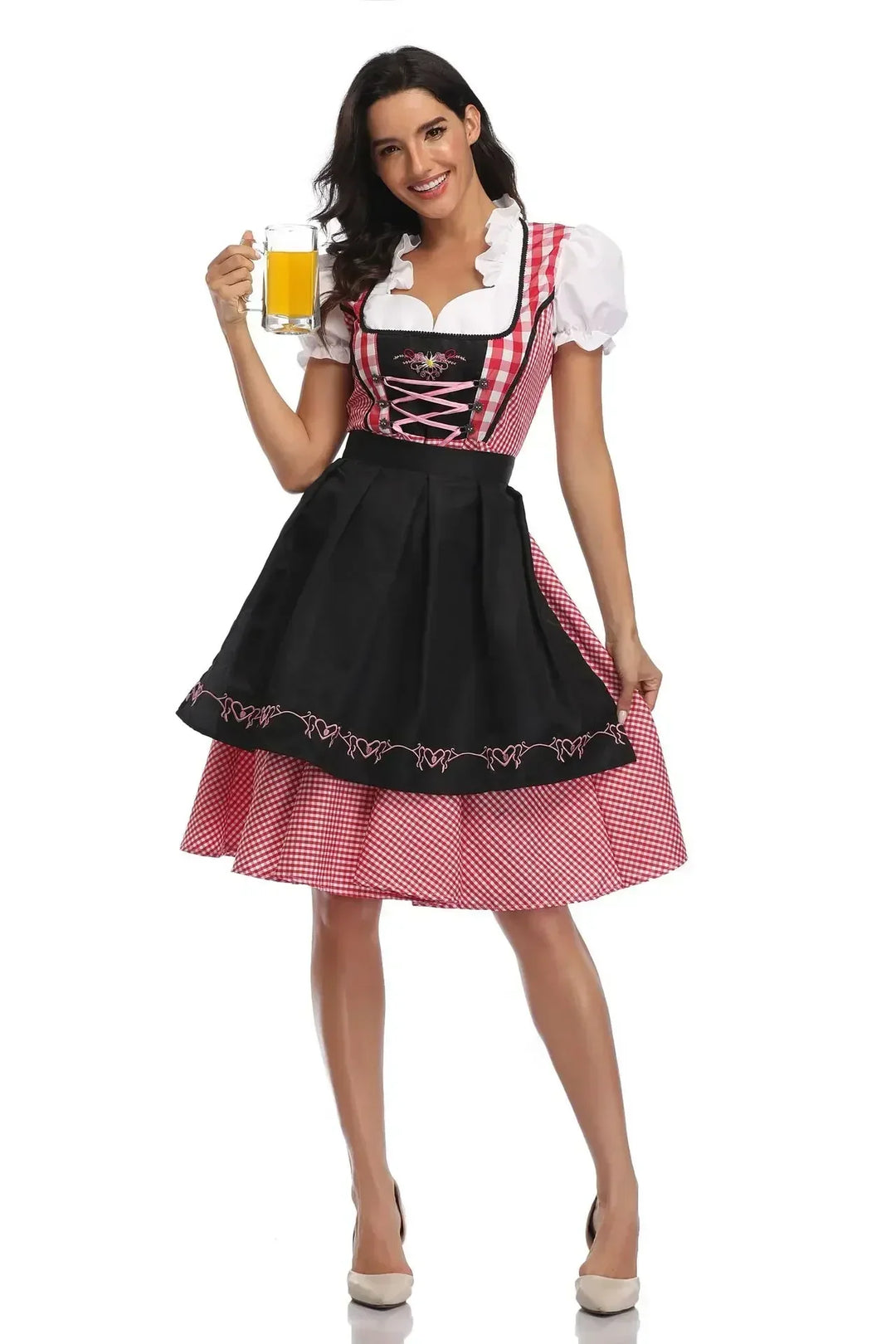 Klassiskt dirndlklänningsset för dam för Oktoberfest – traditionellt polyester