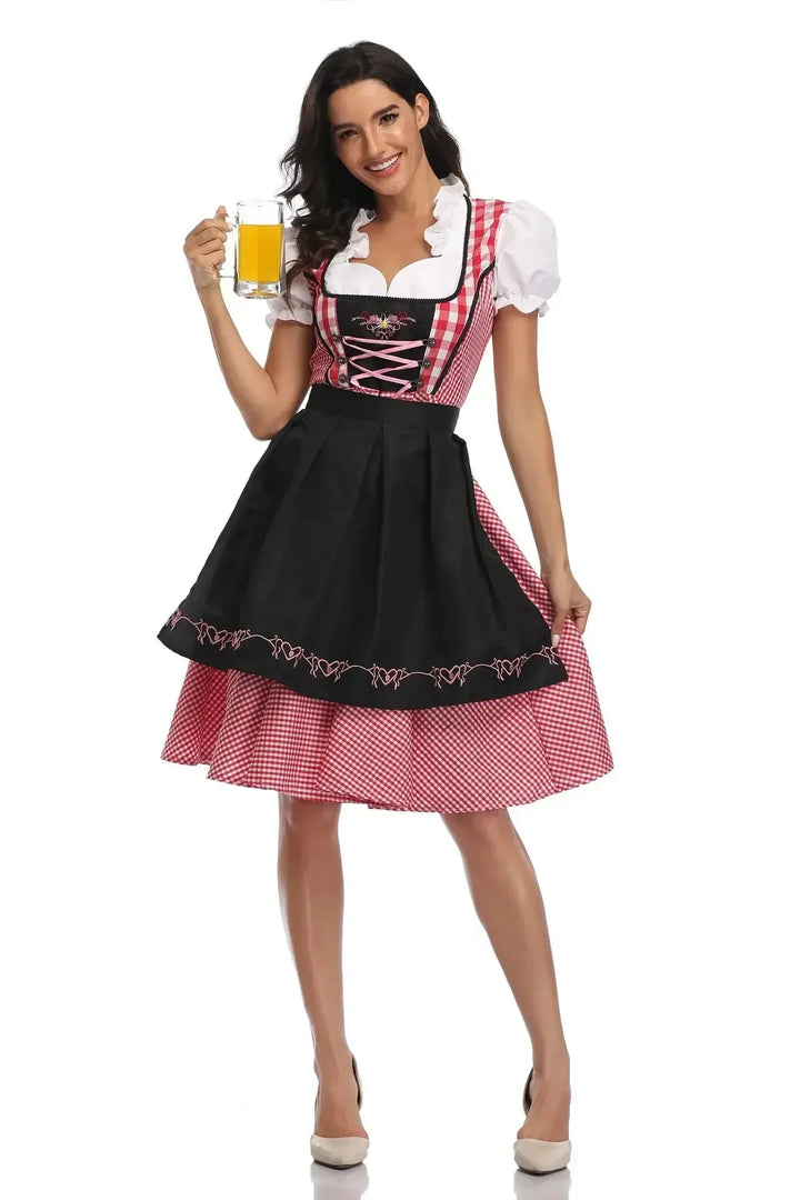 Klassiskt dirndlklänningsset för dam för Oktoberfest – traditionellt polyester