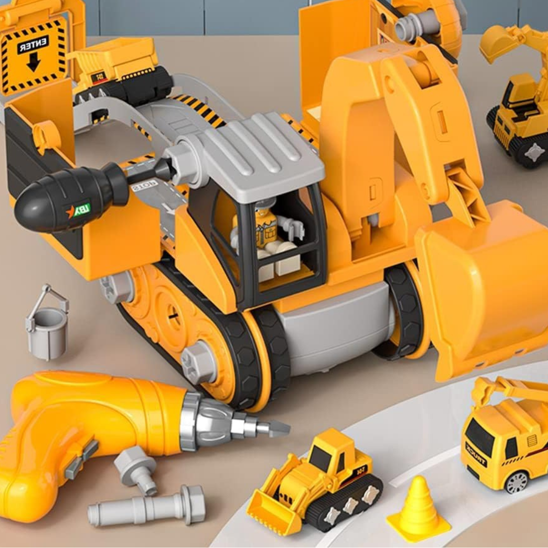 LittleBuilder lekset – Lastbil, grävmaskin & kran