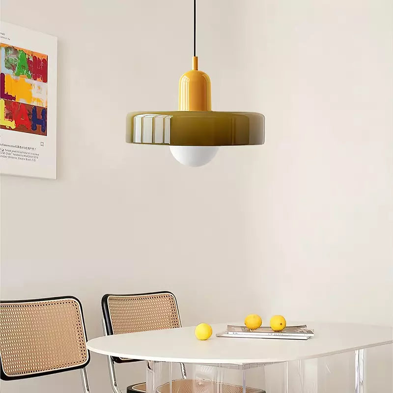 Färgad taklampa – Bauhausstil – Konstnärlig design