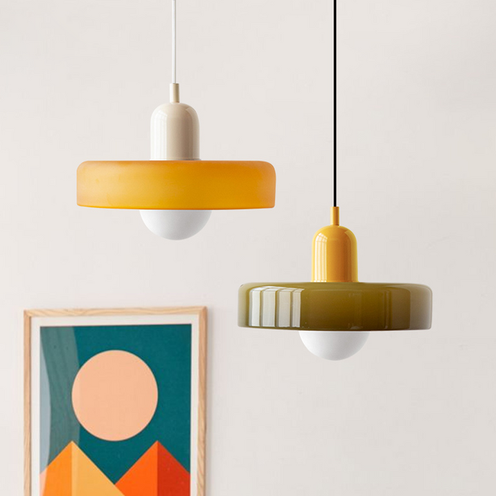 Färgad taklampa – Bauhausstil – Konstnärlig design
