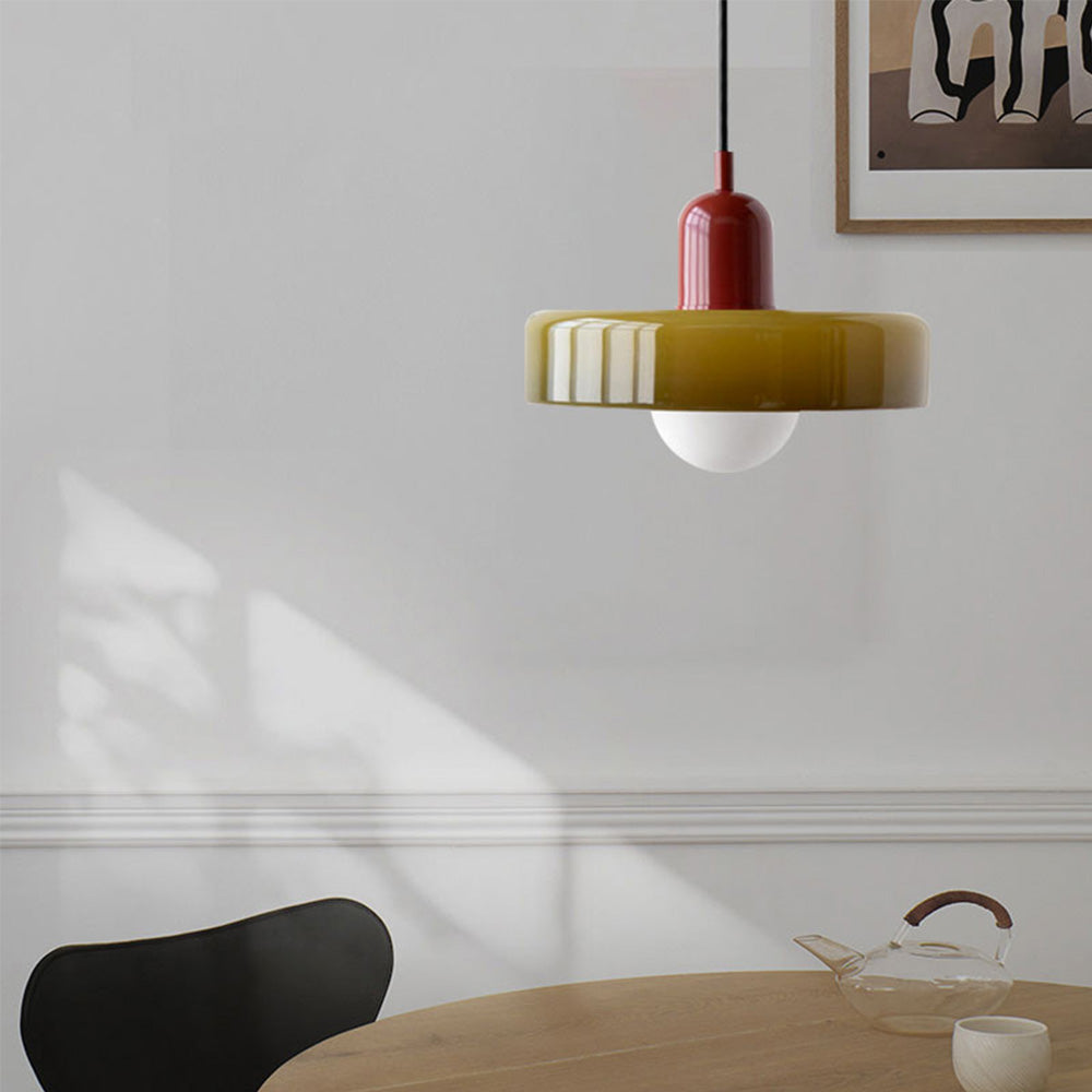 Färgad taklampa – Bauhausstil – Konstnärlig design
