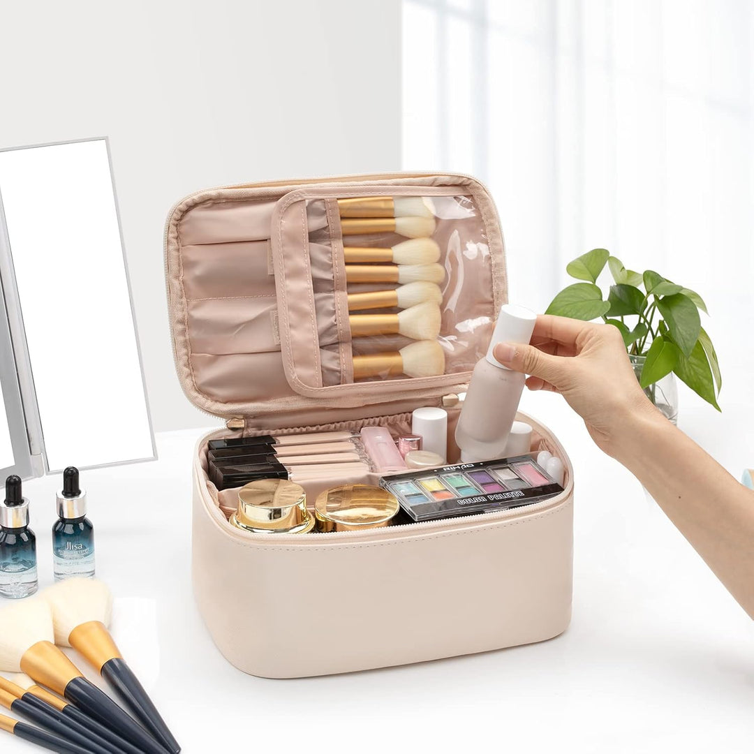 Portabel sminkorganizer med fack
