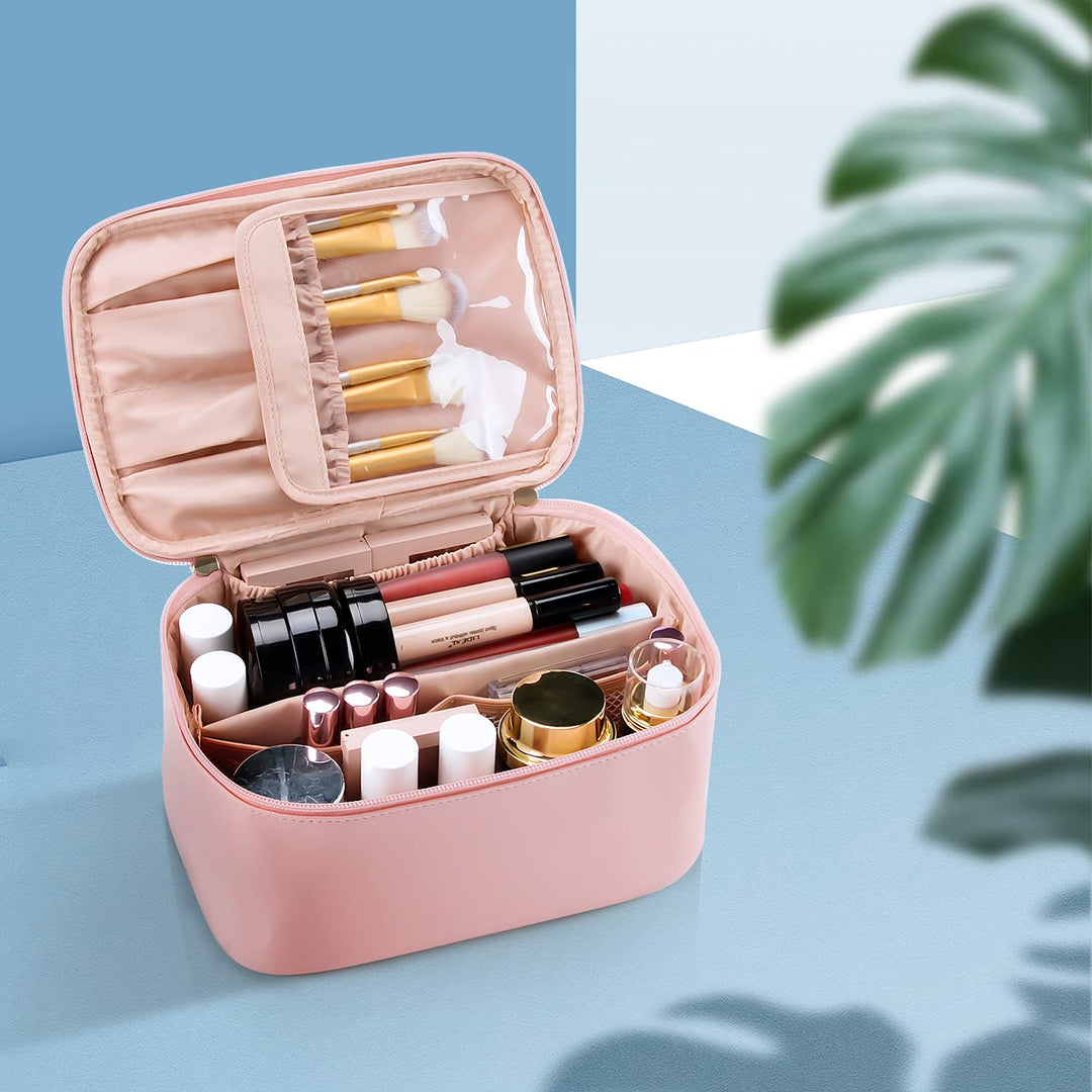 Portabel sminkorganizer med fack