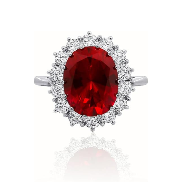 Elegant ring i vitguld med rubinaccent