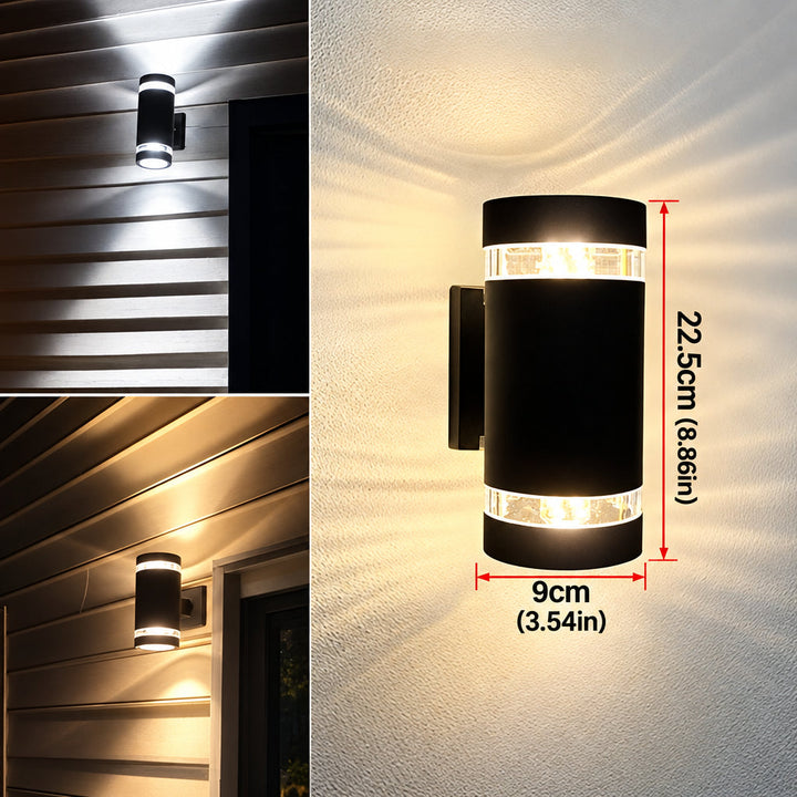 LED-vägglampa för utomhusbruk – modernt upp- och nedljus | Väderbeständig