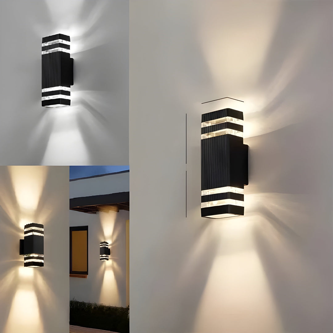 LED-vägglampa för utomhusbruk – modernt upp- och nedljus | Väderbeständig