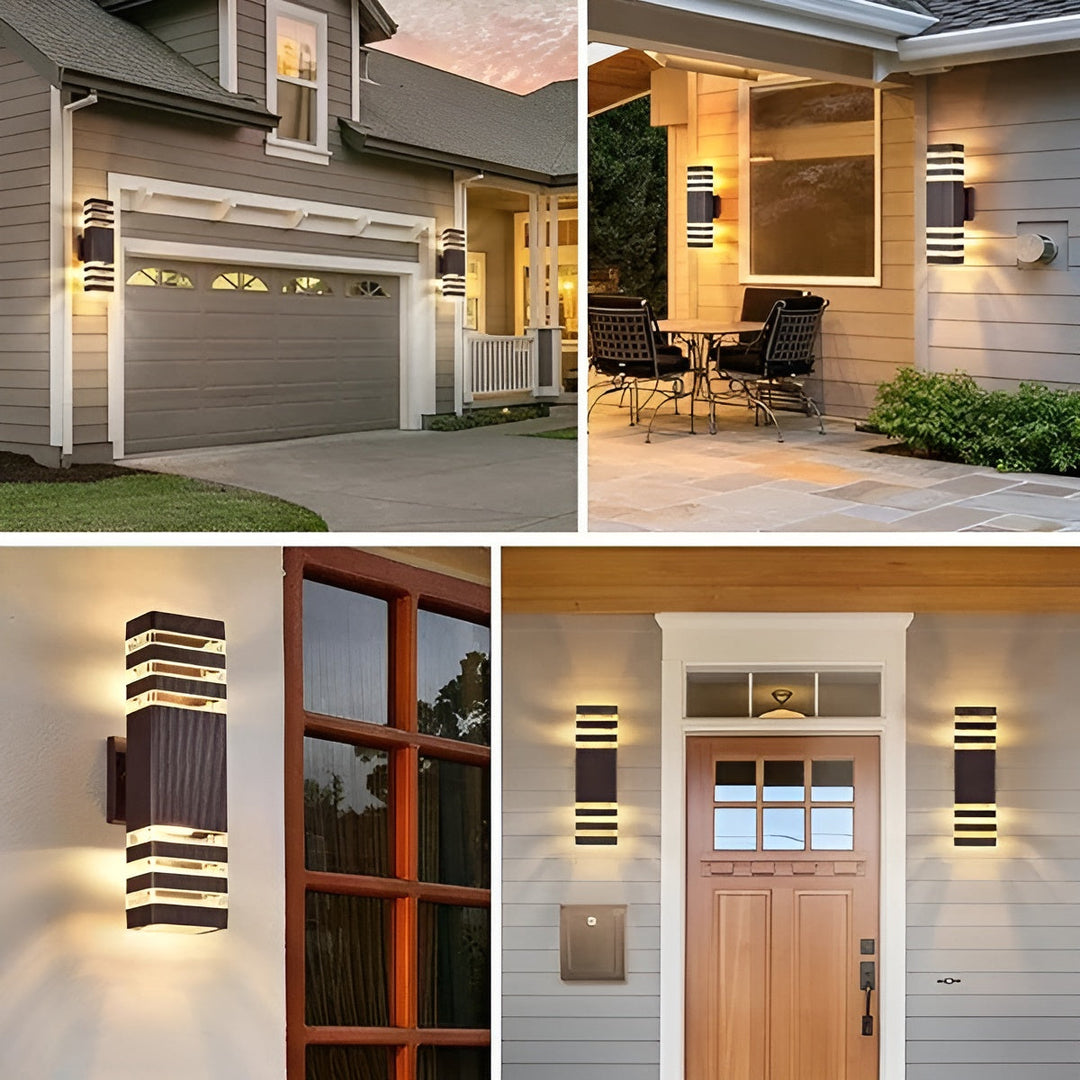 LED-vägglampa för utomhusbruk – modernt upp- och nedljus | Väderbeständig