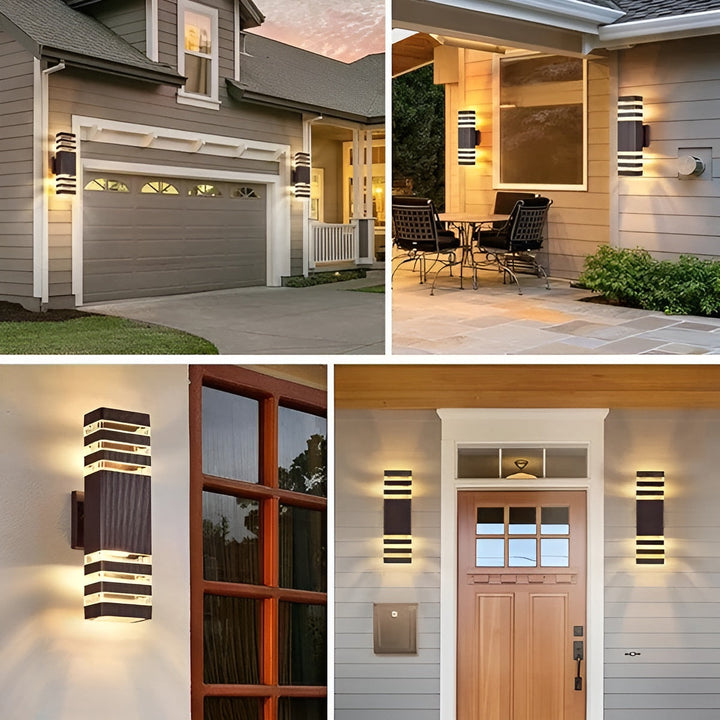 LED-vägglampa för utomhusbruk – modernt upp- och nedljus | Väderbeständig