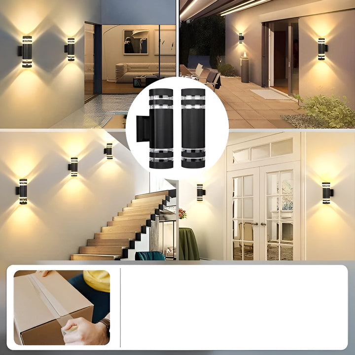 LED-vägglampa för utomhusbruk – modernt upp- och nedljus | Väderbeständig