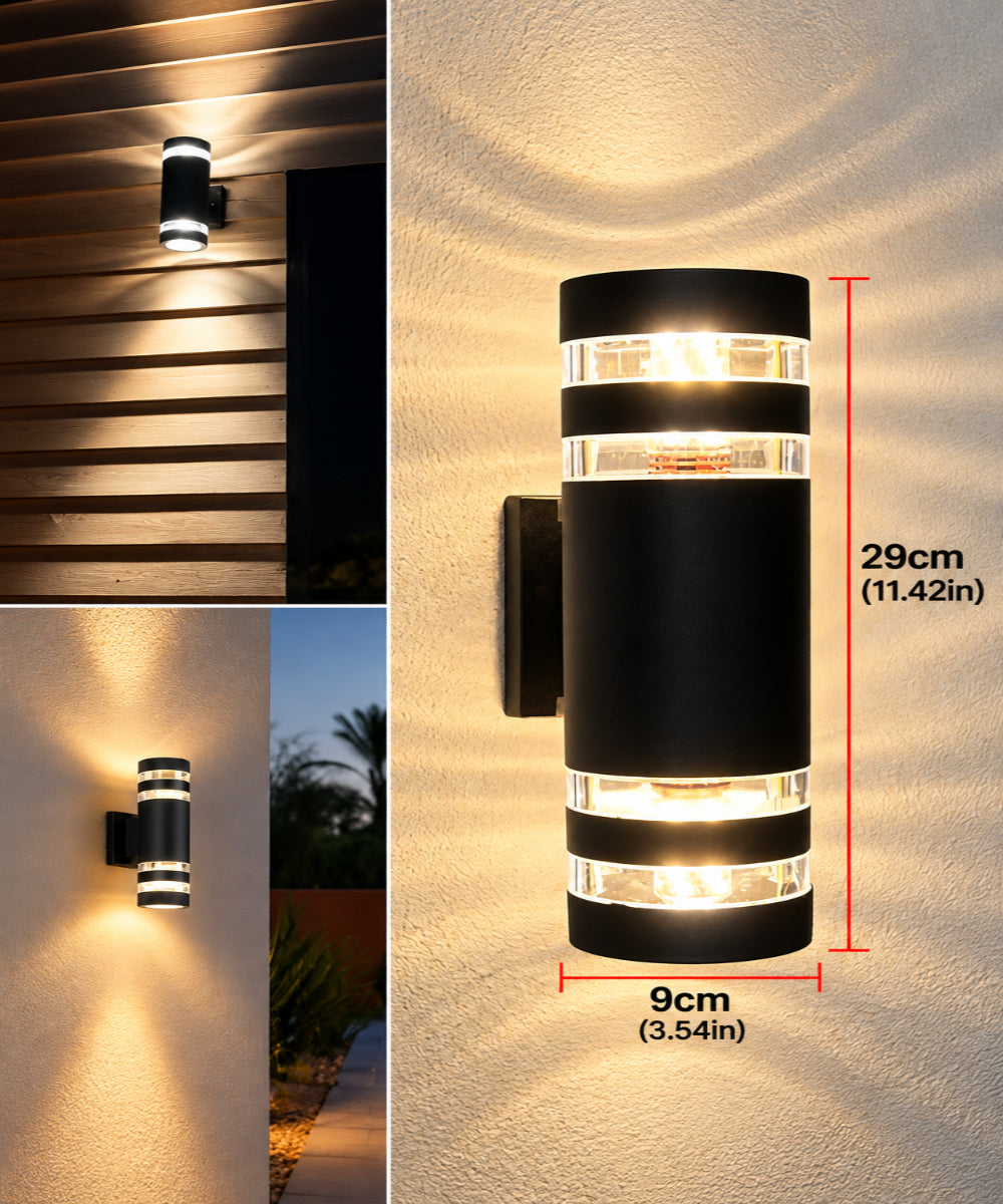 LED-vägglampa för utomhusbruk – modernt upp- och nedljus | Väderbeständig